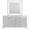 Coaster Fine Furniture 215793M Cassia - 6-Drawer Dresser Cabinet With Mirror - White High Gloss