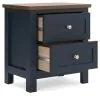 Ashley Furniture B414-92 Landocken - Two Drawer Night Stand - Brown / Blue