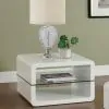 CoasterEssence 703267 Elana - 1-Shelf Rectangular Side End Table - White High Gloss