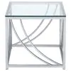 CoasterEssence 720497 Lille - Square Glass Top Side End Table - Chrome