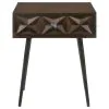 CoasterEveryday 959539 Ezra - 1-Drawer Rectangular Accent Side Table - Coffee Brown