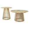 Coaster Fine Furniture 710608-S2 Touhy - 2 Piece Round Coffee And End Table Set - Natural Mango