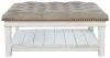 Ashley Furniture T937-21 Kanwyn - Uph Ottoman Cocktail Table - Whitewash