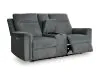 Ashley Furniture 3320296 Barnsana - Dbl Power Reclining Loveseat with Console - Gravel