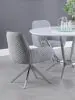 CoasterElevations 110322 Abby - Fabric Upholstered Swivel Dining Arm Chair - Light Gray