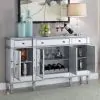 CoasterElevations 102595 Aconitum - 4 Door Mirrored Storage Accent Cabinet - Silver