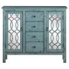 CoasterEveryday 950736 Rue - 4-Drawer Wood Trellis Accent Storage Cabinet - Blue