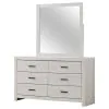 CoasterEveryday 207053M Brantford - 6-Drawer Dresser With Mirror - Coastal White