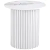 Coaster Fine Furniture 708337 Rowena - Round Sintered Stone End Table - White Faux Marble