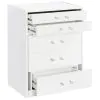 Coaster Fine Furniture 930208 Danbury - 3-Drawer Makeup Vanity & Stool Set - White High Gloss