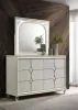 Coaster Fine Furniture 224953M Olivia - 6-Drawer Dresser And LED Mirror - Pearl White