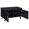 Coaster Fine Furniture 915152 Brixton - 2-Door Padded Entryway Shoe Storage Bench - Black