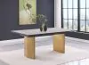 Coaster Fine Furniture 193631 Vesa - Glass Top Extension Dining Table - Beige