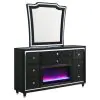 Coaster Fine Furniture 223163FBM Lorient - 8-Drawer LED Flame Box Dresser And Mirror - Black