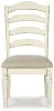 Ashley Furniture D743-01 Realyn - Dining UPH Side Chair (Set of 2) - Ladderback - Chipped White