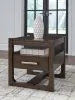 Ashley Furniture T856-2 Breckington - Square End Table - Dark Brown