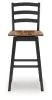 Ashley Furniture D634-230 Wildenauer - Tall Swivel Barstool (Set of 2) - Brown / Black