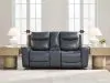 Ashley Furniture PCU1210018 Bexhurst - Power Reclining Loveseat With Console / Adjustable Headrest - Admiral