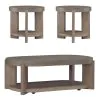 Liberty Furniture 674-OT-O3PCS Liberty Furniture 674-OT-O3PCS Affinity - 3 Piece Table Set (Oval Cocktail Table) - Dusty Taupe / Concrete Tops
