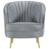 CoasterEssence 506866 Sophia - Upholstered Channel Tufted Barrel Accent Chair - Gray