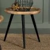 CoasterEssence 736107 Zoe - Round Mango Wood Side End Table - Natural