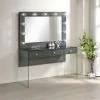 CoasterEssence 935923 Afshan - 3-Drawer Vanity Set With Lighting - Gray High Gloss
