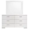 CoasterEssence 203503M Felicity - 6-Drawer Wood Dresser With Mirror - White High Gloss