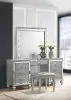 New Classic 02-9698S-VMS New Classic 02-9698S-VMS Valentino - Vanity Table & Mirror & Stool - Silver