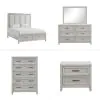 New Classic 00-2442-35C New Classic 00-2442-35C Fiona - 5/0 Queen 5 Piece Bedroom Set (Bed & Dresser & Mirror & Chest & Nightstand) - Gray