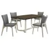 Coaster Fine Furniture 108681-S5 Biloxi - 5 Piece Rectangular Dining Set - Grayish Brown
