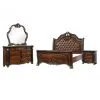 New Classic 00-2477-34N New Classic 00-2477-34N Bella Notte - 5/0 Queen 4 Piece Bedroom Set (Padded Sleigh Bed, Dresser, Mirror, Nightstand) - Cherry