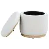 Coaster Fine Furniture 915423 Remuda - Boucle Upholstered Round Storage Ottoman - Ivory