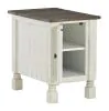 Ashley Furniture T994-7 Havalance - Chair Side End Table - White / Gray