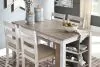 Ashley Furniture D394/32/024(4) Ashley Furniture D394/32/024(4) Skempton - 5 Pc. - Counter Table, 4 Upholstered Stools - White