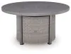 Ashley Furniture PCP418-776 Half Moon Beach - Round Fire Pit Table - Gray