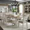 Liberty Furniture 652-DR-O6TRS Liberty Furniture 652-DR-O6TRS Farmhouse Reimagined - 6 Piece Trestle Table Set (Ladder-Back Upholstered Chairs) - Antique White / Chestnut Tops