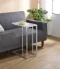 CoasterEveryday 900250 Stella - Glass Top C-Shaped Sofa Side Table - Chrome