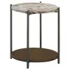 CoasterEssence 931204 Noemie - Round Marble Top Accent Side Table - White And Gunmetal