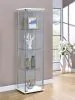 CoasterEveryday 951072 Bellatrix - 4-Shelf Clear Glass Curio Cabinet - White