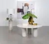 Coaster Fine Furniture 709667 Astoria - Round Genuine Marble Side End Table - White