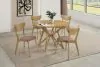 CoasterEveryday 108440 Elowen - Round Solid Wood Dining Table - Light Walnut