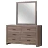 CoasterEveryday 207043M Brantford - 6-Drawer Dresser With Mirror - Barrel Oak