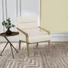 Coaster Fine Furniture 903143 Kirra - Upholstered Metal Arm Accent Chair - Cream