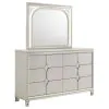 Coaster Fine Furniture 224953M Olivia - 6-Drawer Dresser And LED Mirror - Pearl White