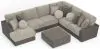 Jackson Furniture Industries 4047/73/59/30/75/28-29 Canyon - 4 Piece Sectional With Cuddler Seat Cushions, Included Accent Pillows And Cocktail Ottoman (Left Side Facing Chaise) - Umber