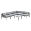 Intercon NS-SF-ARMLSS-BUF-7PC Nash - 6 Piece Outdoor Seating Sectinal And Table - Buff