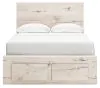 Ashley Furniture B2310B20 Ashley Furniture B2310B20 Lawroy - Full Panel Bed With Storage Footboard - Light Natural