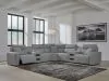 Ashley Furniture 65906S9 Ashley Furniture 65906S9 Modmax II - 7-Piece Power Reclining Sectional With 2 Audio Consoles - Salt And Pepper