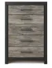 Ashley Furniture PCB1118-46 Ashley Furniture PCB1118-46 Broachmyn - Five Drawer Chest - Black / Gray