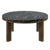 ACME LV06885 Estella - Coffee Table With Natural Marble Top - Black Top & Walnut